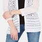 Charter Club Women's Open Stitch Cardigan Completer Sweater White Size Small