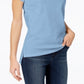 Maison Jules Women's Short Sleeve Crew Neck Hi Lo Top Blue Size Large