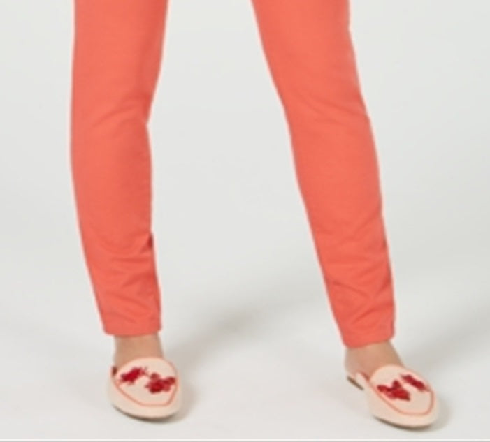 Charter Club Women's Bristol Skinny Ankle Jeans Orange Size 6 Petite