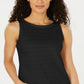 Charter Club Women's Textured Cotton Tank Top Black Size Medium