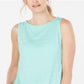 Charter Club Women's Textured Cotton Tank Top Blue Size Large