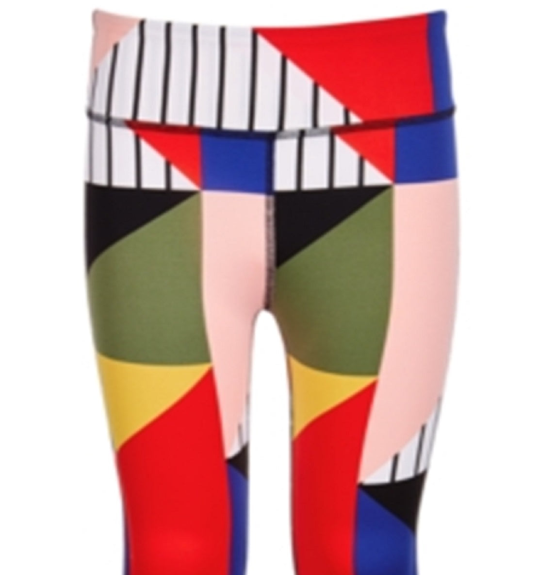 ID Ideology Big Girl's Colorblocked High Rise Ankle Leggings Black Size Large