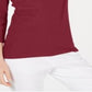 Karen Scott Women's Cotton Scoop Neck Top Red Size Small