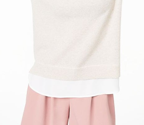 Charter Club Women's Layered Look Cashmere Sweater Brown Size X-Small