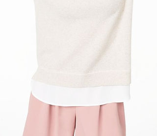 Charter Club Women's Layered Look Cashmere Sweater Brown Size X-Small