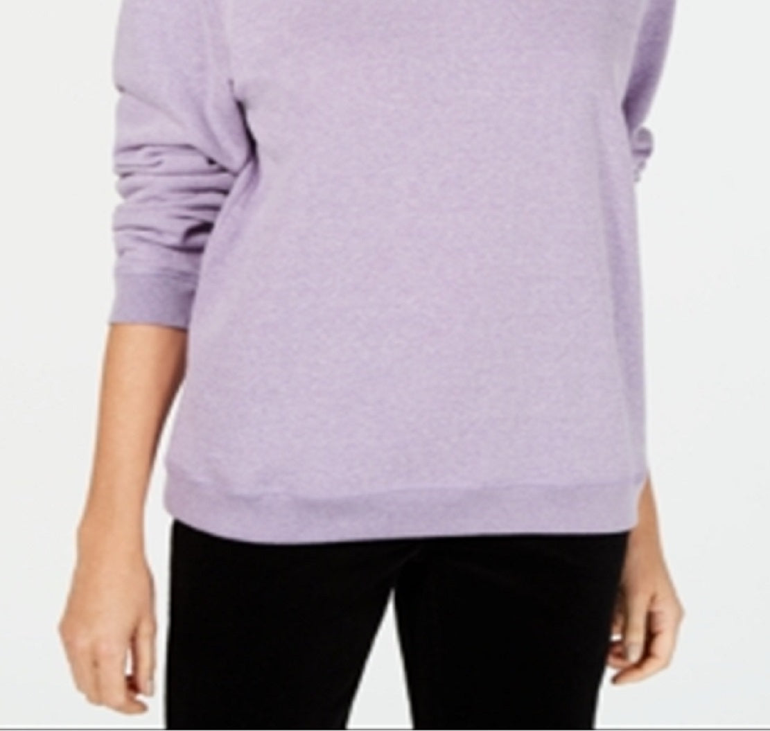 Karen Scott Women's Sport Long Sleeve Crewneck Sweatshirt Purple Size Medium