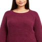 Style & Co Women's Plus Angled Sides Cuffed Sleves Crewneck Sweater Purple Size 4X