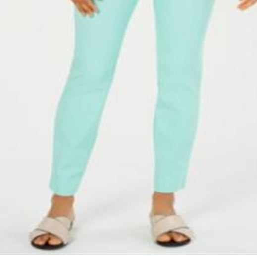 Charter Club Women's Cambridge Skinny Pull on Tummy Control Pants Blue Size 8