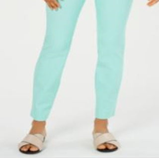 Charter Club Women's Cambridge Skinny Pull on Tummy Control Pants Blue Size 8