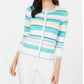 Charter Club Women's Striped Cardigan Blue Size Large