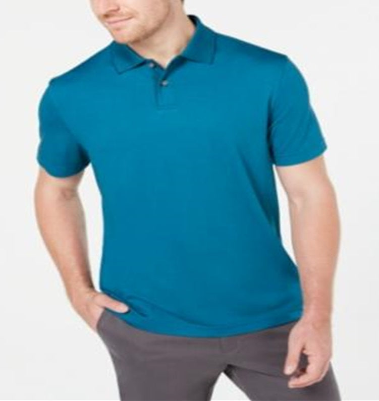 Tasso Elba Men's Classic Fit Short Sleeves Polo Shirt Blue Size Small