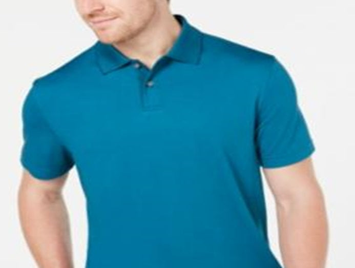 Tasso Elba Men's Classic Fit Short Sleeves Polo Shirt Blue Size Small