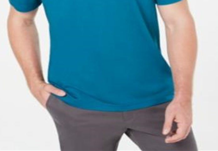 Tasso Elba Men's Classic Fit Short Sleeves Polo Shirt Blue Size Small