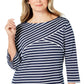 Karen Scott Women's Plus Striped Casual Top Navy Size 0X