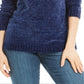 Karen Scott Women's Envelope Neck Chenille Sweater Blue Size Petite L