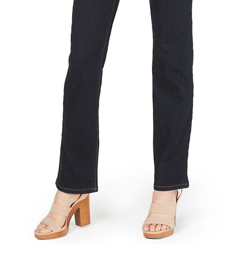 INC International Concepts Women's Tummy Control Straight Leg Jeans Blue Size 0 Petite