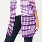 INC International Concepts Women's Sheer Slitted Tie Dye Open Cardigan Sweater Purple Size X-Large