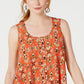 Style & Co Women's Printed Sleeveless High Low Swing Top Red Size Large