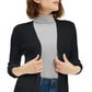 Maison Jules Women's Ribbed Open Cardigan Sweater Black Size Large