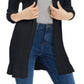 Maison Jules Women's Ribbed Open Cardigan Sweater Black Size Large