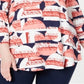 JM Collection Women's Plus Printed Top Red Size 4X