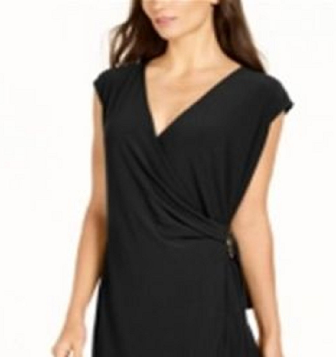 Alfani Women's Hardware Wrap Dress Black Size XX-Large