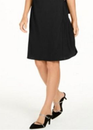 Alfani Women's Hardware Wrap Dress Black Size XX-Large