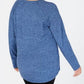 Karen Scott Women's Plus Curved Hem Pullover Sweater Blue Size 0X
