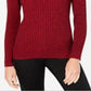 Karen Scott Women's Cotton Cable Knit Keyhole Sweater Red Size Petite Medium