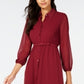 Alfani Women's Long Sleeve V Neck MIDI Sheath Evening Dress Red Size 12