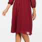 Alfani Women's Long Sleeve V Neck MIDI Sheath Evening Dress Red Size 12
