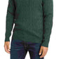 Club Room Men's Pima Cable Quarter Zip Sweater Green Size Large