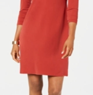 JM Collection Women's Zip Neck a Line Dress Red Size X-Small