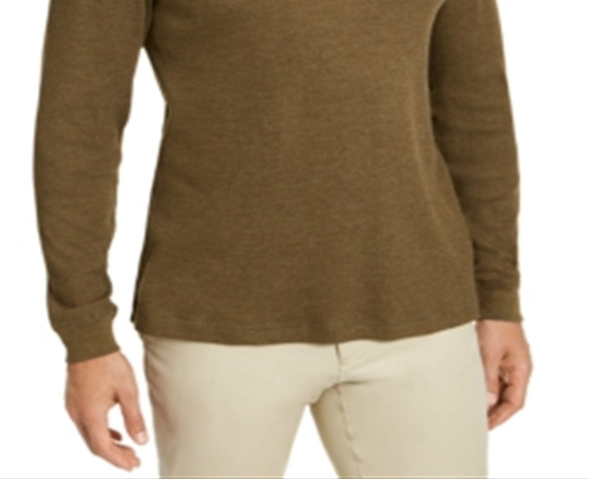 Club Room Men's Henley Shirt Green Size Medium