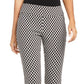 INC International Concepts Women's Curvy Fit Diamond Jacquard Skinny Pants Black Size 18