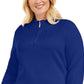 Karen Scott Women's Plus Cotton 1/4 Zip Mock Neck Sweater Blue Size 0X
