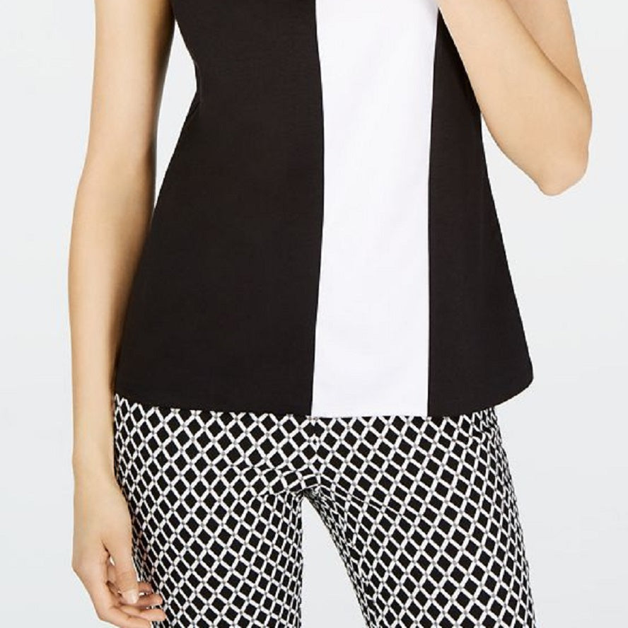 INC International Concepts Women's Colorblocked Top Black Size XX-Large