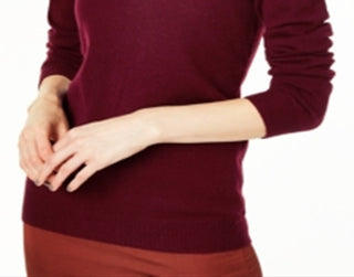 Charter Club Women's Crew Neck Cashmere Sweater Red Size Petite L