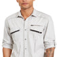 INC International Concepts Men's Textured Utility Shirt Gray Size Small