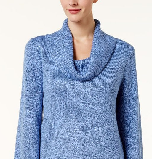 Karen Scott Women's Cowlneck Tunic Blue Size Medium