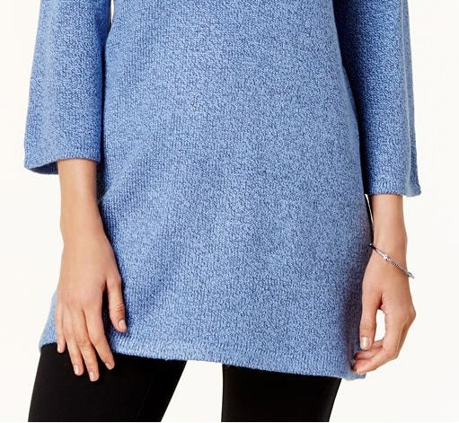 Karen Scott Women's Cowlneck Tunic Blue Size Medium