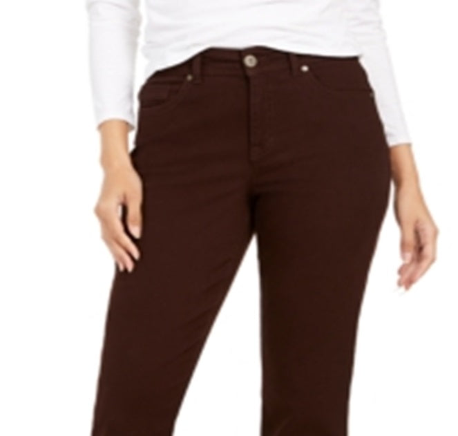 Style & Co Women's Curvy Fit Straight Leg Jeans Brown Size 14