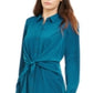 Alfani Women's Tie Front Shirtdress Green Size 12