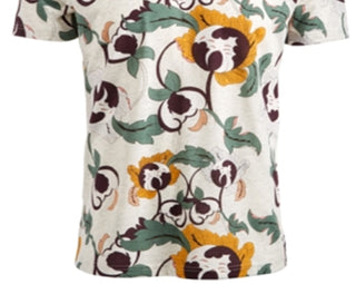 American Rag Men's Floral Print Crew Neck T-Shirt Brown Size XX-Large