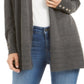 Charter Club Women's Open Front Cardigan Gray Size Medium
