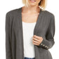 Charter Club Women's Open Front Cardigan Gray Size X-Large