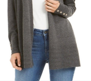 Charter Club Women's Open Front Cardigan Gray Size X-Large