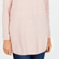 Karen Scott Women's Curved Hem Tunic Sweater Pink Size Petite