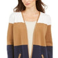 Charter Club Women's Milano Cotton Colorblocked Cardigan Blue Size Medium