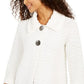 JM Collection Women's Holiday Party Textured Sweater Jacket White Size Large
